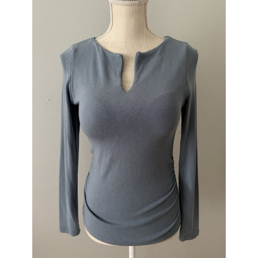 OGL Blue V-Neck Long Sleeve Bra Top Size Medium